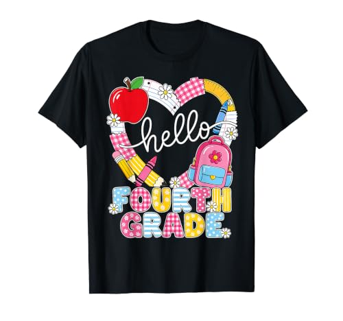 Kids Hello 4th Grade Back To School Cute Girls Fourth Grader T�V���c