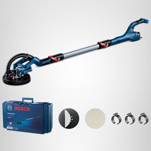 Bosch Professional Trockenbauschleifer GTR 55-225 (550 Watt, inkl. 1x Schleifblatt M480, 1x Schleifteller-Set weich, 3x Kabelclip, Handwerkerkoffer) Battery Powered