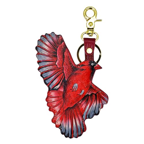 Image of Anuschka Women's Leather Key Charm - Hand-Painted Genuine Leather Charm with Keyring for Easy Attachment - K00