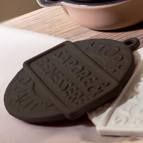 Wald Kergrès ręcznie zdobiona ceramiczna podkładka 17 x 18 cm – matowy wygląd, nadaje się do mycia w zmywarce, kolor: biały, taupe lub antracyt