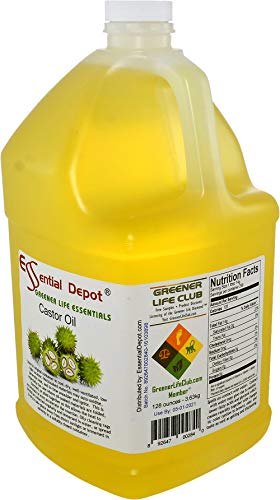 Castor Oil - 2 x 1-Gallon (128 oz) - 256 oz - Food Grade - Safety Sealed HDPE Container with Resealable Cap - 100% Pure and Natural for Hair, Skin, Massage, and Cooking
