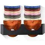 Hat Rack for Baseball Caps, Wall Mounted Hat Organizer for Baseball Caps, No Drill Portable Hat Holder Compact Metal Hat Hanger Hat Storage Rack for Door Closet, Holds Up To 20 Caps (Black)