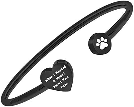 PLITI Memorial Jewelry Pet Lover Gift Paw Print Pet Loss Gift Pet Best Friend Gift Pet Bereavement Gift When I Needed A Hand I Found Your Paw Bracelet for Dog Mom Gifts Memory Gifts