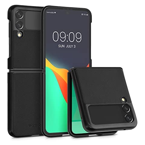 kwmobile Case Compatible with Samsung Galaxy Z Flip 3 5G - Case Synthetic Leather Protective Phone Cover Cover