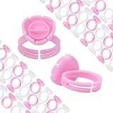 Pretty memory 100 Pcs Glue Rings for Eyelash Extensions, Can Fasten to Tweezers, Easy Fanning Glue H