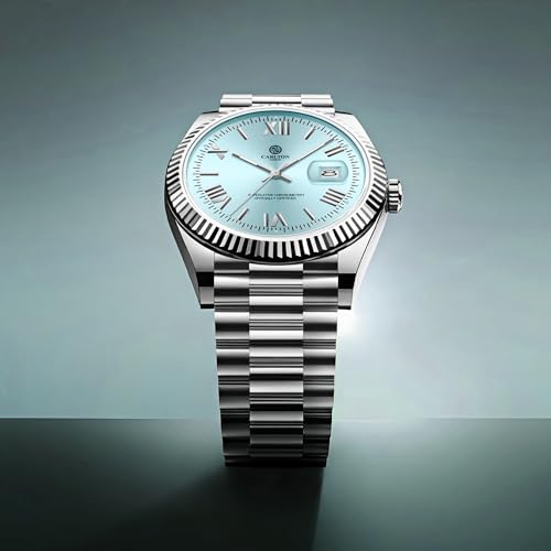 Image of Carlton London Charles Men Analog Watch, Round Dial, Stainless Steel Strap, Quartz Movement, 40 mm Case, Premium Thick Design, 30M Water Resistant, Formal Casual Wear