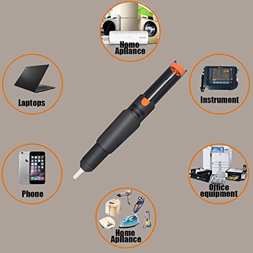 TOWOT Desolding Pump & 2PCS Desoldering Wick (Length: 1.5m; Width: 2.5mm) Used to Remove The Solder and Disassemble Electrical Components, No-Clean Solder Wick Braid