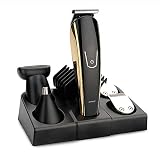 De cortar el pelo, cortadora de cabello 5-en-1 multifunción USB recargable Clipper Fader Set de afeitar de la Mujer Padre Madre novio para hombres,...