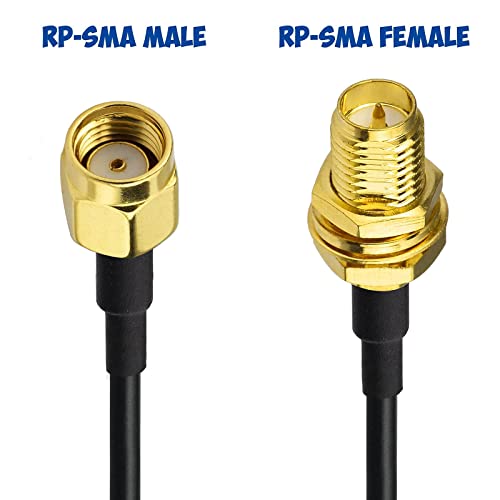 BINGFU RP-SMA Kabel, RP-SMA Stecker auf Buchse Verlängerungskabel, 2m RG174 WLAN Antennenadapter Koaxialkabel für Drahtlose Mini PCI Express PCIE Netzwerkkarte USB WiFi Adapter WiFi Router IP Kamera