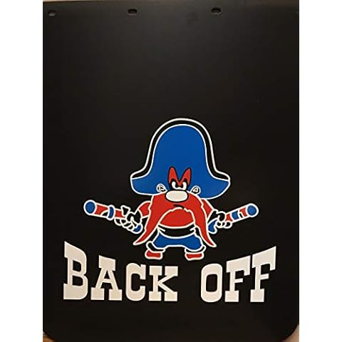 Diesel Power Plus Yosemite Sam 24" x 30" Back Off Polyguard Semi Truck Black Mud Flaps-Pair Cover
