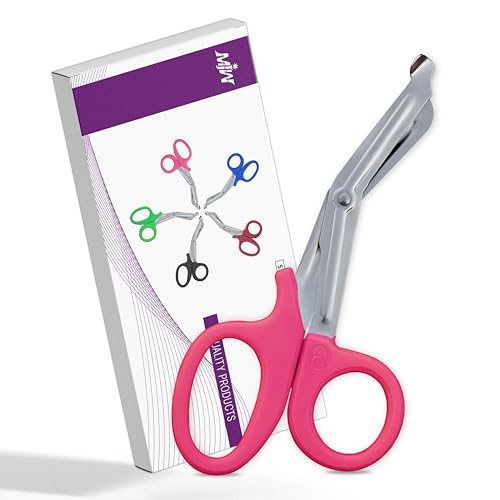 Utility Bandage feu de sauvetage Tuff Cut Scissor First Aid Infirmière paramédicale Trauma Trauma Ciseaux médicaux de premiers secours CE (7,5, Pink)