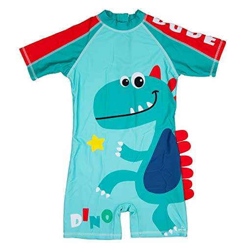 Image of AIRAVAT Children Swimsuit Set, 1513 Dino Kids Bathing Suit Swimwear, Half Sleeves 1 Piece Swimming Wear for Kids, Swimming Costume for Kids