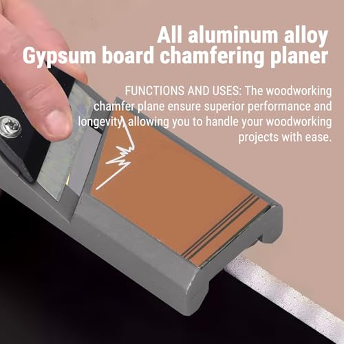 Candeon Fasenhobel Für Gipskarton, 2 in 1 Flach Und Fasehobel Rigips Kantenhobel Für Gipskarton, 45 ° Trockenbau Hobel Gipskartonplatten Handhobel Rigipsplatten für Schnelles Kanten Schneiden von Holz