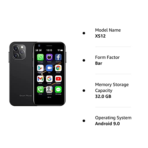 Global Version Soyes Xs12 Mini 4G Smartphone 3.0 Inch Dual Sim Ultra Thin Unlocked Card Mobile Phone Wifi Bluetooth Hotspot Student Pocket Cellphone (Black 32Gb) #TOP7