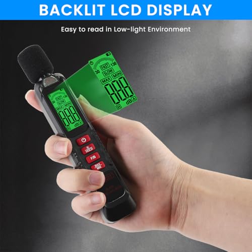 Image of Serplex Decibel Meter Digital 30-130 dB LCD Sound Level Monitor