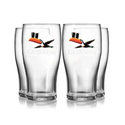 Guinness Gilroy Flying Toucan 20oz Pint Glass Set (4)