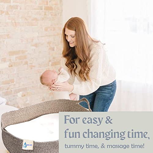 Sttc Baby Changing Basket (For 0 To 12 Month Baby) - Cotton Rope Changing Table Topper Moses Basket, Thick Foam Pad With Removable Cotton Cover - Storage Bag And Plush Blanket- Storage Basket #TOP5