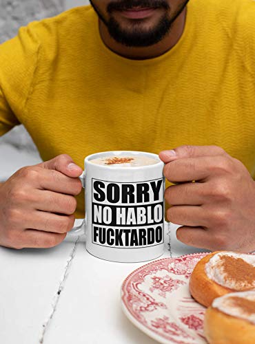 Taza de cerámica blanca con texto divertido 8 oz miniatura 6