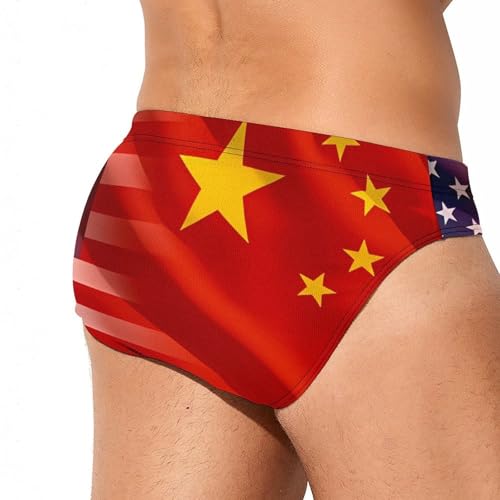 U.S. Flag China Flag Mens Swim Briefs Sexy Bikini Swimwear Bathing Suits Trunks3