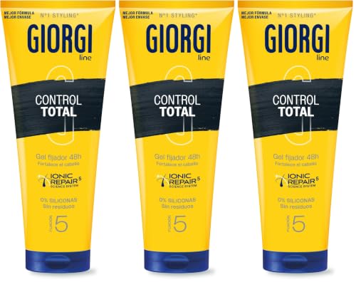 Giorgi Line - Gomina Control Total, 0% Siliconas, Fijación y Duración 48h sin Residuos, Acabado Resistente al Agua, Fijación 5-170 ml (Paquete de 3)