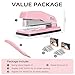 Marsrock Desktop Stapler, Swing-Arm Swivel Stapler, 50 Sheet Capacity, 2000 Staples and Staple Remover, Rotatable Heavy Duty Staplers for Office, Home, Classroom, Booklet, Book Binding,Pink