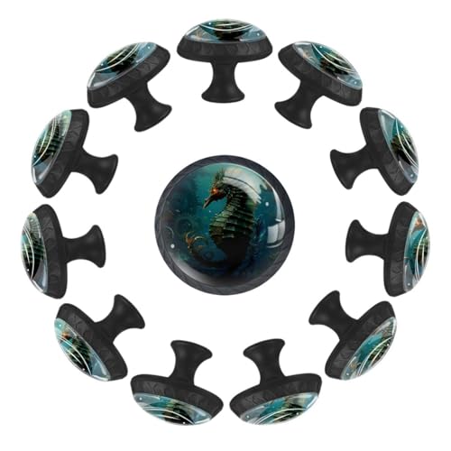Boutons de tiroir en verre bleu marine durables et tendance pour commode