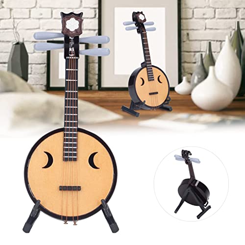 Chinese Lute Model 1:4 Ratio Design 14Cm/5.5In Zhongruan Handmade Miniature Model Chinese Raditional Classical Style Instruments Toys #TOP3