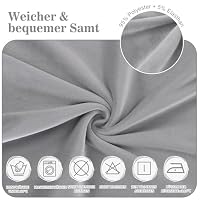 Alishomtll Samt Stuhlhussen 4er Set Stuhlbezug Schwingstuhl Silbergrau – Ansicht 4