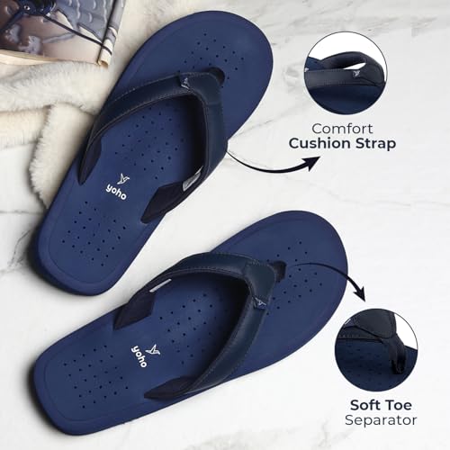 Image of YOHO ArchFlex orthopedic slippers for men | Arch support for pain relief | Soft, Anti-Skid, lightweight | comfortable padded straps flip flops for Everyday
