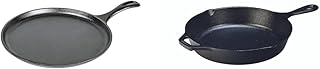 Lodge Cast Iron Griddle, Round, 10.5 Inch L8SK3 10-1/4-Inch Pre-Seasoned Skillet