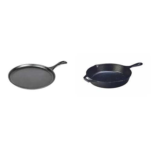 Cast Iron Griddle, Round, 10.5 Inch L8SK3 10-1/4-Inch Pre-Seasoned Skillet