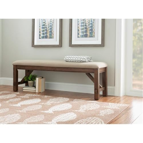 Powell Linon Turino Wood Dining Bench in Rustic Umber Brown