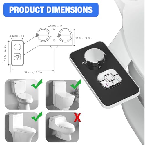 Image of HASTHIP Manual Bidet Sprayer for Western Toilet, Retractable Dual-Nozzle Hygiene Toilet Bidet Attachment, Self Cleaning Design, Individual Button Control, Personal Care Toilet Bidet Sprayer