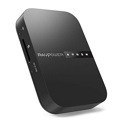 RAVPower FileHub, Travel Router AC750, Wireless SD Card Reader, Connect Portable SSD Hard Drive to iPhone iPad Tablet Smart Phone Laptop for Photo Backup, Data Transfer, Portable NAS, 6700mAh Battery
