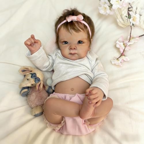 RXDOLL Cute Reborn Baby Dolls Silicone Full Body Girl 18 inch Realistic Newborn Baby Girl Real Life Silicone Babies Anatomically Correct Bath Doll Toys for Girls 3+ by RXDOLL - Image 3