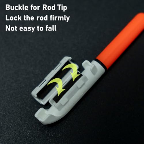 Dr.Fish Bastões de pesca com ponta de vara de LED com clipe na ponta da vara bastões de luz noturna