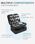 Bagsmart Electronic Organizer, Large Double Layer Cable Bag, Travel Organizer Bag, Electronics Accessories Storage Cases for iPad,Cables, Chargers, Hard Drive, Game Cards