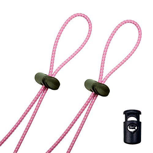 Flow Bungee Goggle Strap Kit (2-Pack) - Universal Adjustable Replacement Straps for Swim Goggles (Pink)