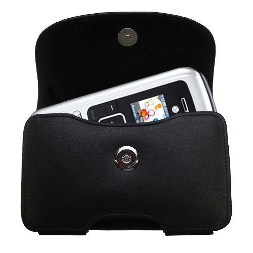 Gomadic Belt Mounted Leather Case Custom Designed For The Lg Env - Black Color With Removable Clip #TOP5