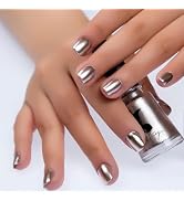 IMGDD Champagne Gold Metallic Mirror Nail Polish Effect, Long-Lasting Quick Dry Nail Lacquers, Sh...