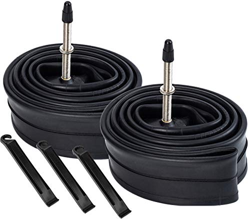 2 Pack Road Bike Tire Tubes 28" 700x25C/28C/30C/32C FV80mm Long Presta Valve 700C Tubes Compatible with 700x25c 700x28c 700x30c 700x32c Road Bicycle Tire Tubes