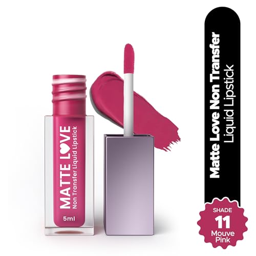 Image of Hilary Rhoda Matte Love Non Transfer Liquid Lipstick | Lightweight & Matte Finish | Waterproof Lipstick for Women | Long Lasting & Non-Drying Lipstick | 5ml (Mouve Pink - Shade 11)