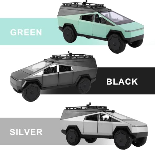 Image of Big Size Tesla Cyber Truck Camping Pickup RV with Motorcycle 1:32 Model Car Alloy Metal Pull Back Die-cast Car Metal Toy car with Openable Doors & Light Music Toys Kids【Colors as Per Stock】