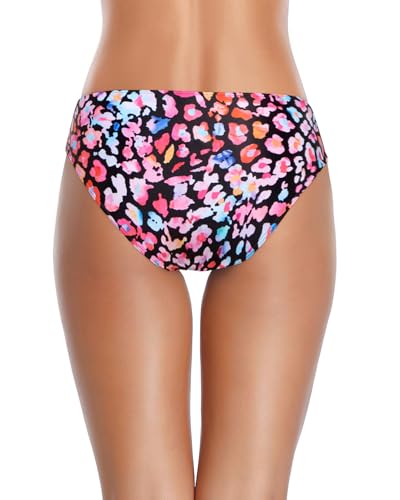 Image of Tempt Me Women Twist Bikini Bottom Moderate High Cut Bathing Suit Bottoms Ruched Swimsuit Bottom