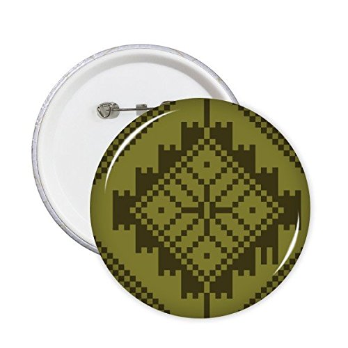 Badge bouton motif nordique vert pour personnaliser vos vêtements, lot de 5 broches rondes