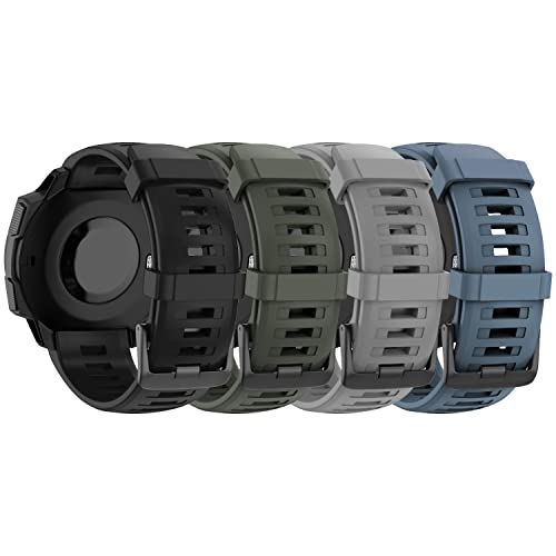 Bracelet silicone Garmin Instinct Solar Tactical sport souple menthe