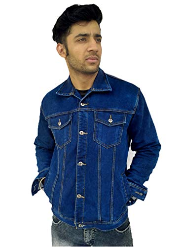 carbon blue men's denim biker jacket 