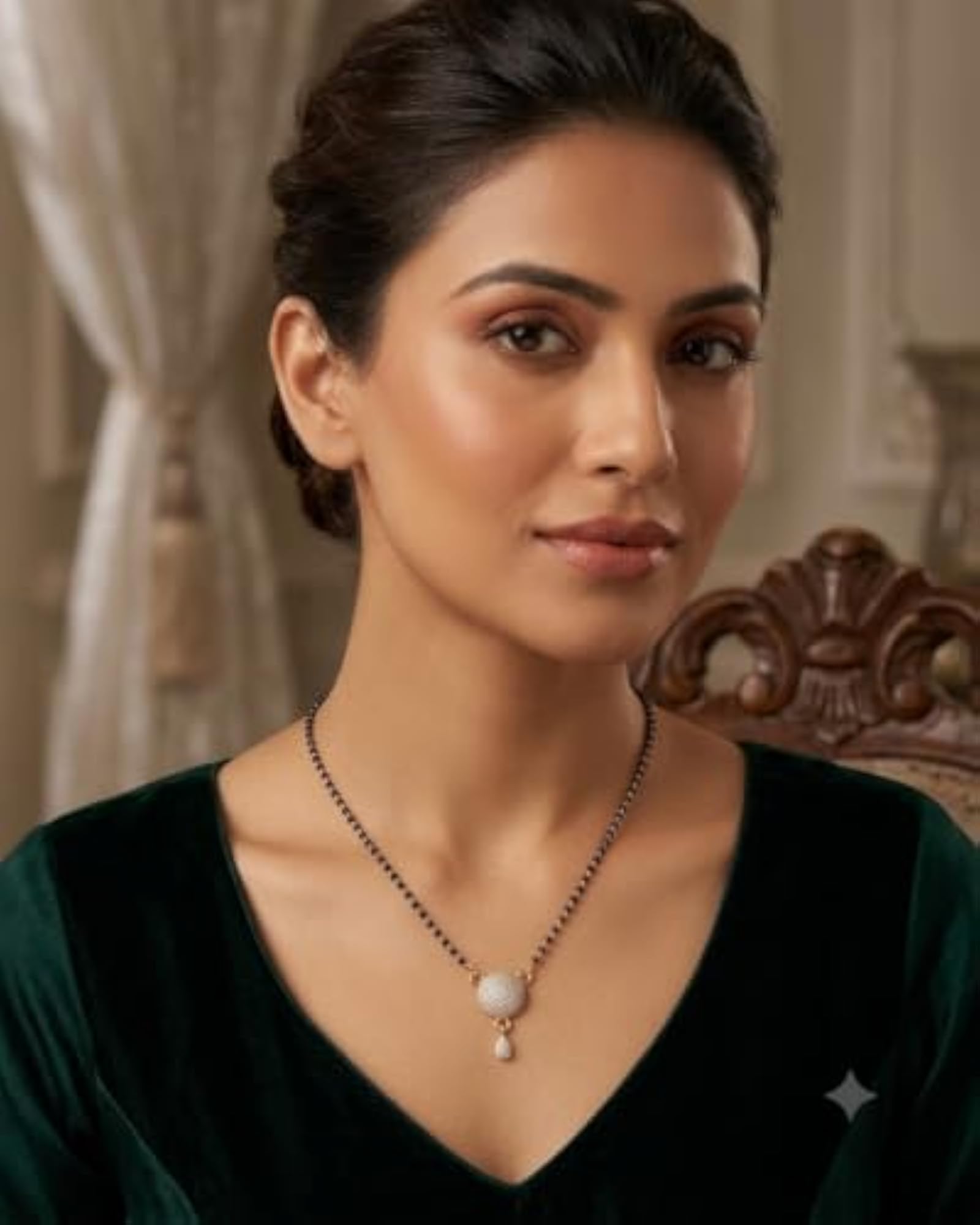 Gold Tone Western Style Mangalsutra Necklace