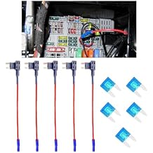 5PCS 12 V سيارة Add-a-Circuit فيوز، السيارات فيوز تاب محول، مصغرة ATM ATO بليد فيوز حامل، فيوز مجموعة مع 5 &times; 15 A إدراجات، سيارة Add-a-Circuit فيوز للسيارات الشاحنات القوارب