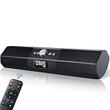 Sound Bar Wireless Speakers: Foxnovo 105dB Deep Bass Soundbar - with Sound Guide Port Home Theater Audio TV Soundbar - with 1.8' LCD Display Noise Filter Sound Bars for TV | PC | Cellphone | Tablets